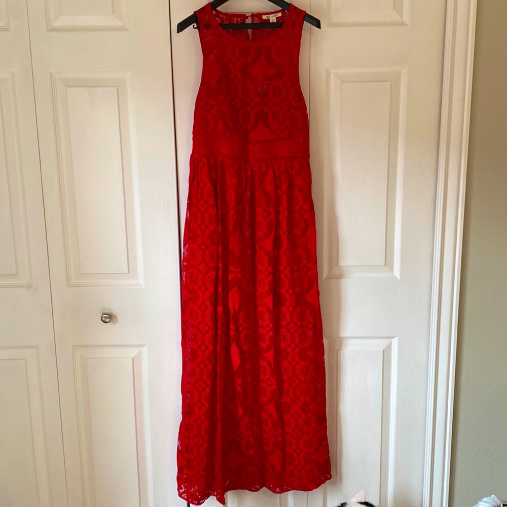 Bright red dress